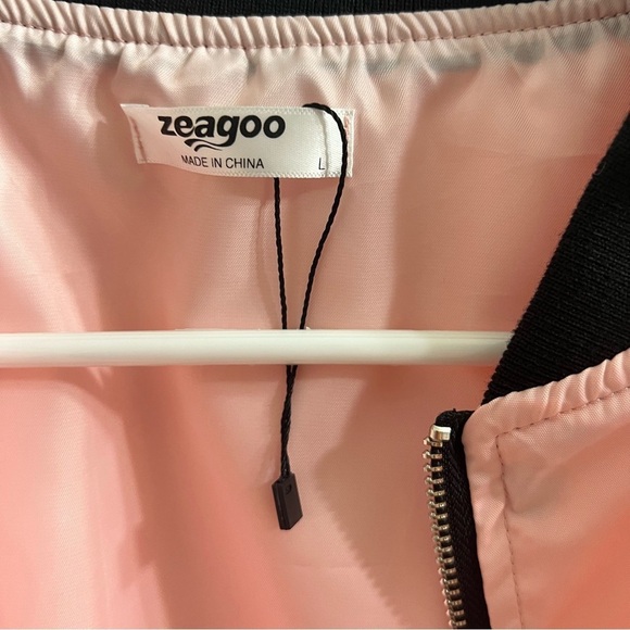 Women’s Pink Bomber Jacket Size Large - Picture 5 of 7